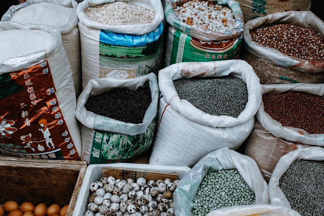 assorted labeled sacks